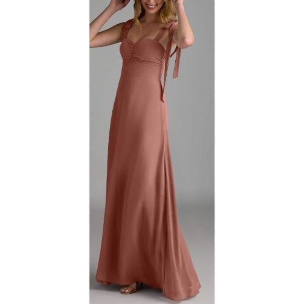 Azazie Lizet A Line Sweetheart Neckline Chiffon Dress Women Size A 0 NWT